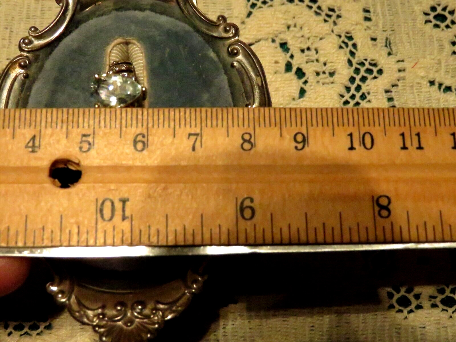 Solid 14k Yellow Gold Big 10 x7 Aquamarine 18 Diamonds Cocktail Ring 6.5 * 5.7gr