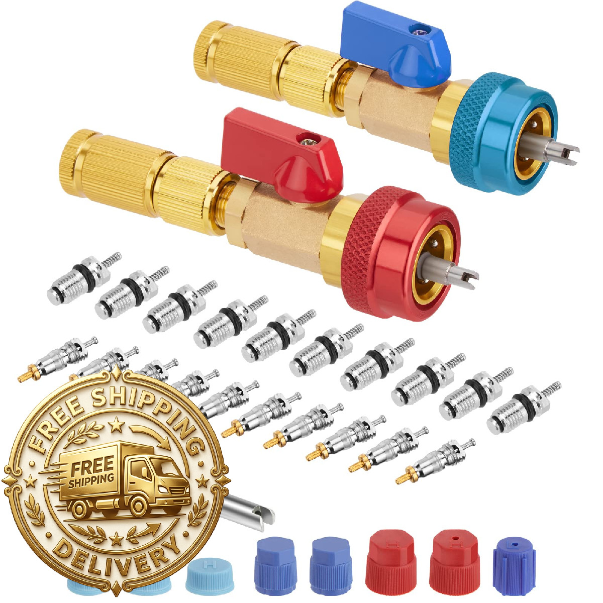 Wadeo R134A Valve Core Quick Remover Installer Tool Set – Ac High Pressure