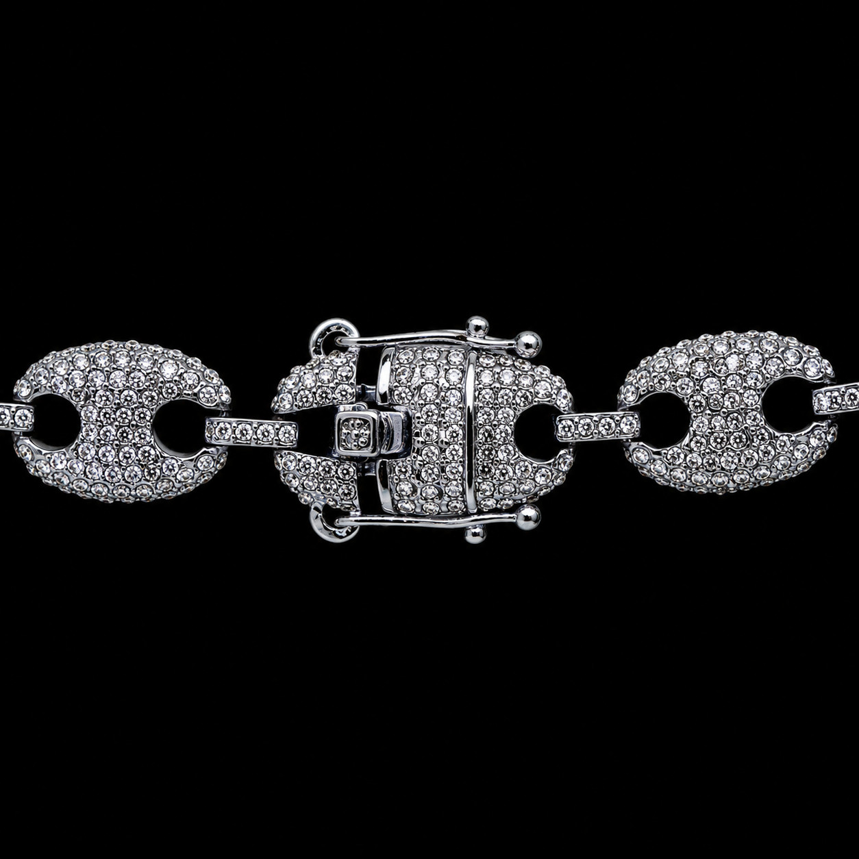 Mens Silver Plated 13mm / 20″ Iced Gucci Link Chain Necklace Hip Hop CSN313S