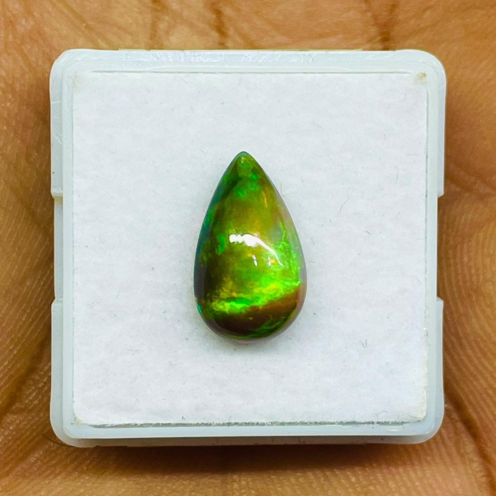 2.88 Ct Natural Ethiopian Black Opal 13.8x8mm Multi Fire Loose Cabochon Gemstone