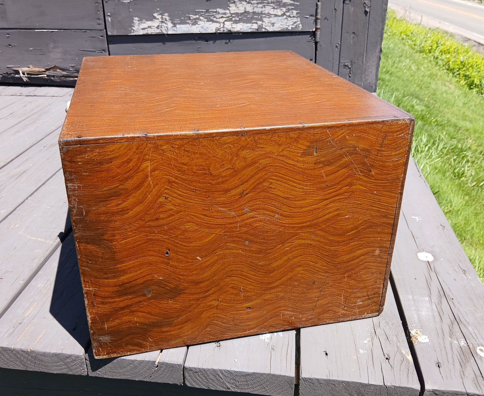 Antique Counter Top Watch Repair Cabinet Grain Painted 4 Drawers 1860s