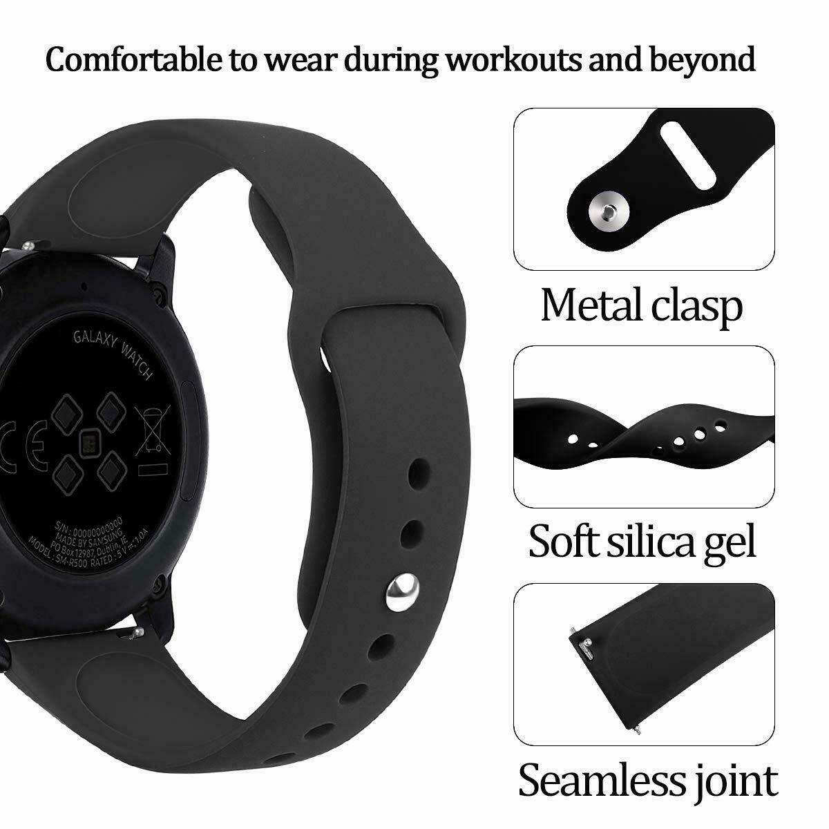 22mm Silicone Watch Band Strap For AMAZFIT GTR 4 3 2 Pro 2e 4 / BIP 5 6/ CHEETAH