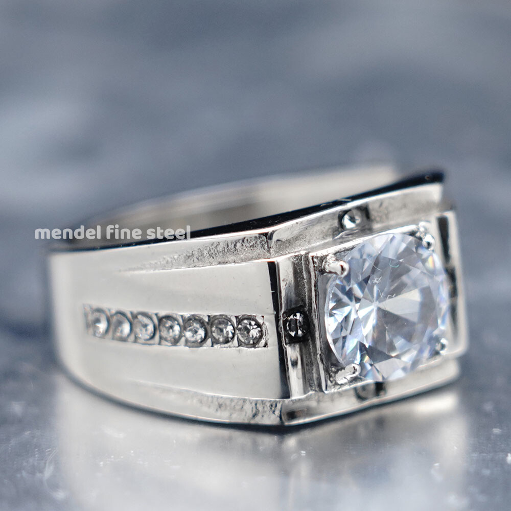 MENDEL Gold Plated Mens Wedding Engagement Band Ring Stainless Steel Size 7 8-15