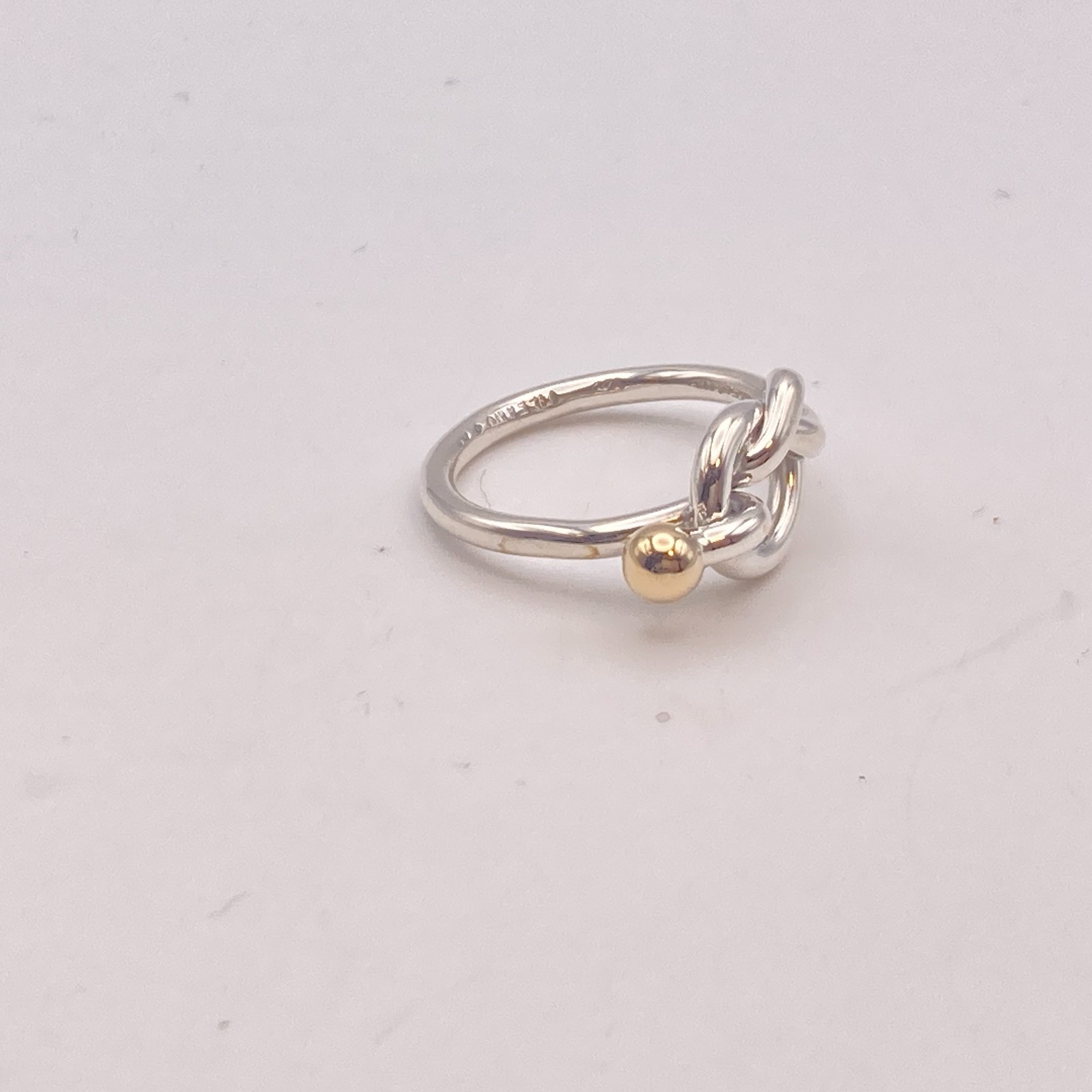 Tiffany & Co. Love Knot Ring Size 6 Gold Silver 3.1g