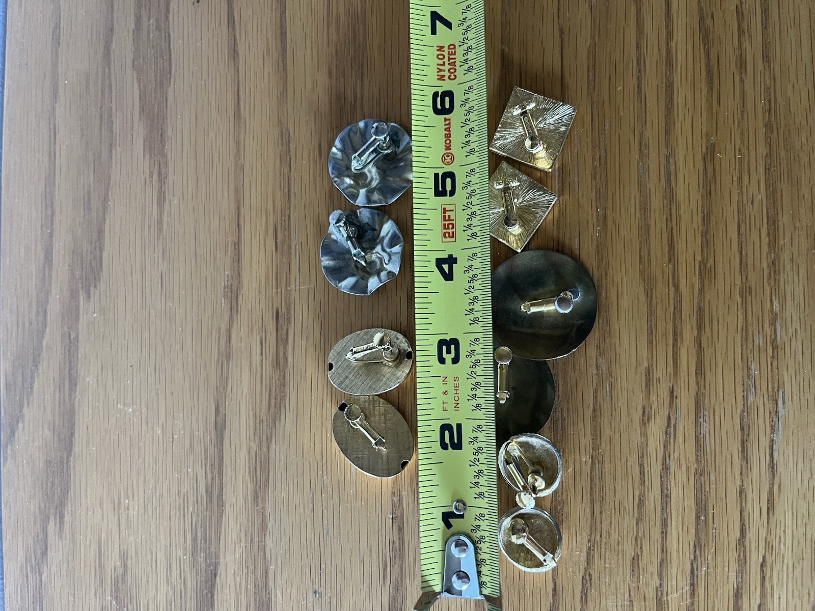 Vintage Lot Of 5 Clip On Screw Back Gold Tone Estate Find From Fancy Lady