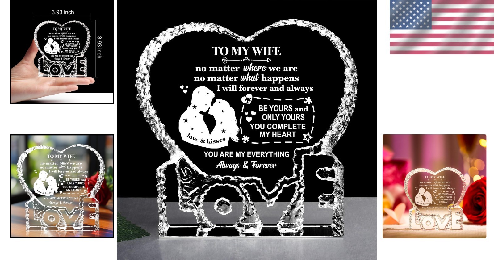 Elegant K9 Crystal Gift for Wife – Perfect for Birthday, Anniversary & Christmas