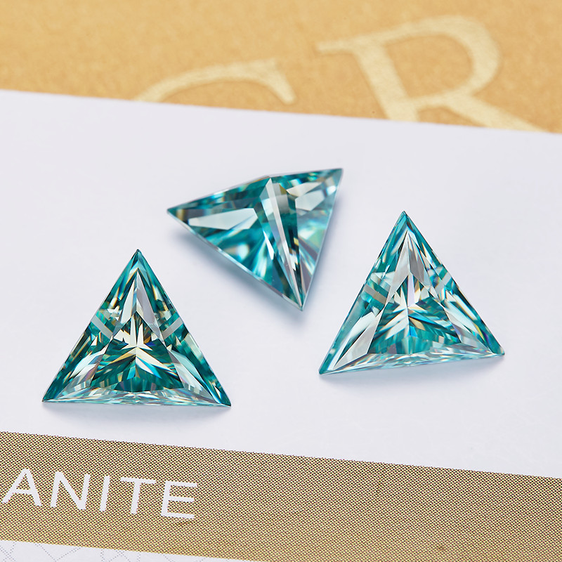 (Never Fade) Loose Moissanite Stones Triangle All Color Gems for Jewelry Making