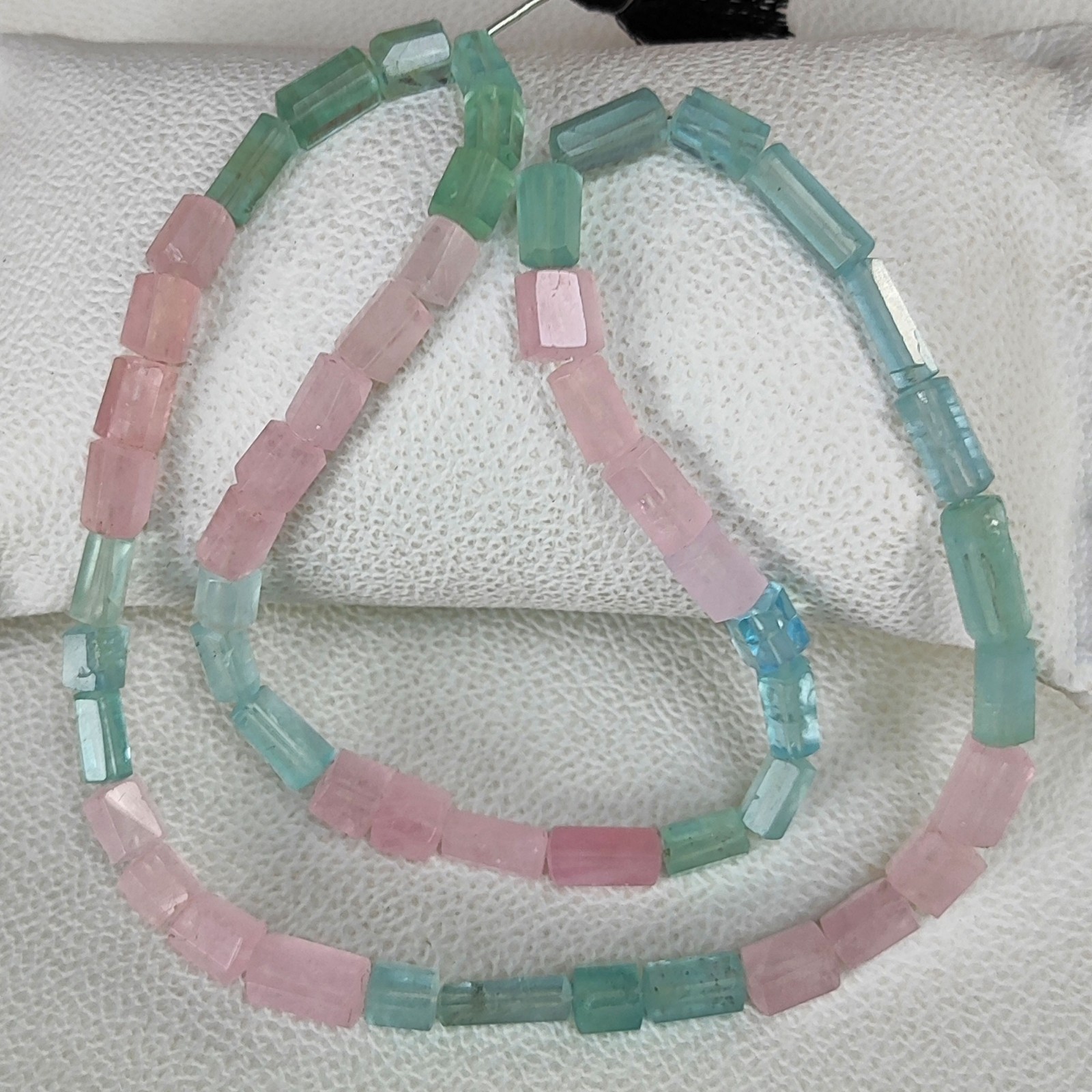 Brazil Natural Multi Beryl Smooth Tube Shape Beads 19″ Strand 9-13mm Gemstone