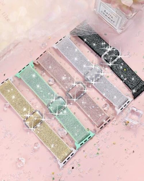 Stretchy Bling Band 38mm/40mm/41mm/42mm(Series 11 10) Black, Silver White, Pink