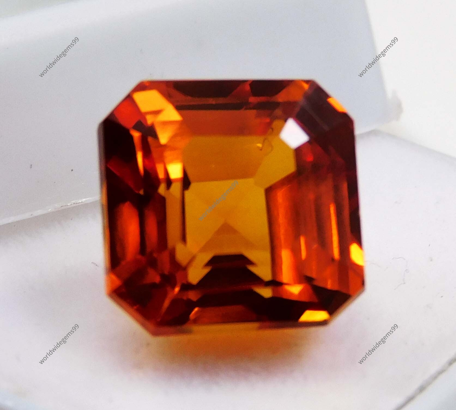 10.00 Ct Flawless Natural CERTIFIED Sapphire Rare Orange Square Loose Gemstone
