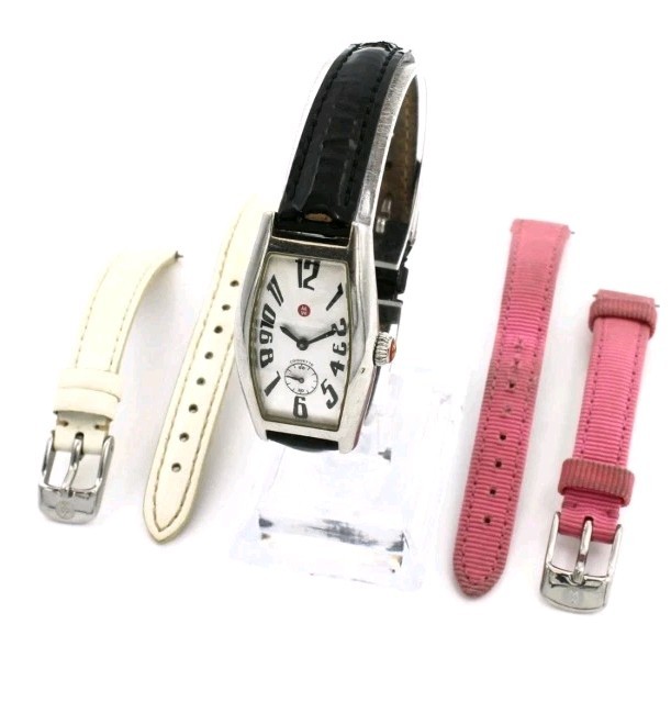 Michele Coquette Guilloché 23mm 5-6.75IN Leather Ladies Wristwatch 71-800