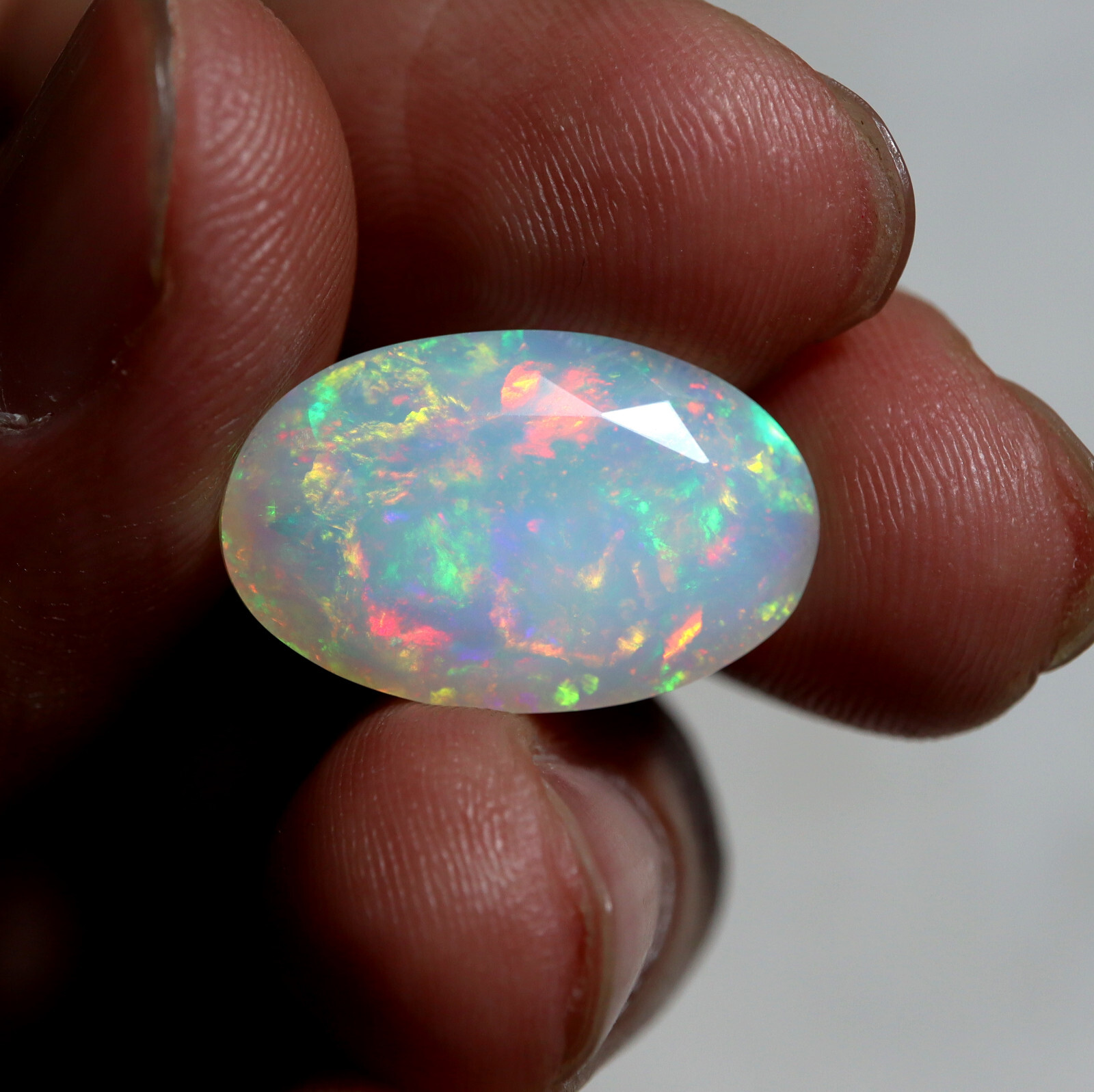 11.3 Cts 21×13.4×10.8 MM Natural Top Grade Multi Fire Ethiopian Opal Oval Cut