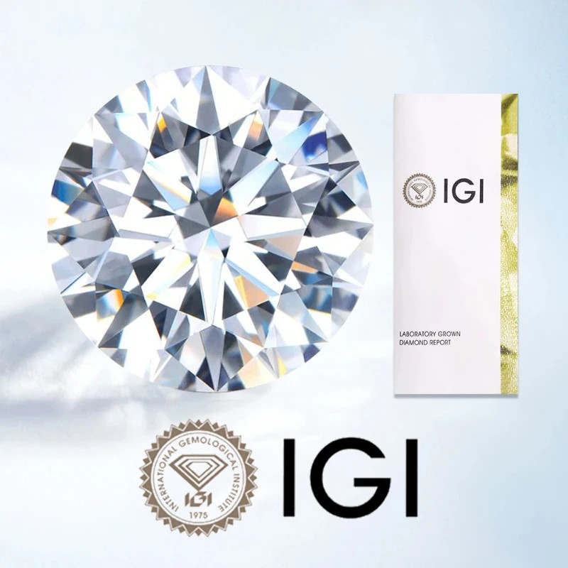 Jewelry with GIA IGI Certificate round Lab Grown Diamonds 0.3Ct 0.5Ct 0.8Ct 1Ct