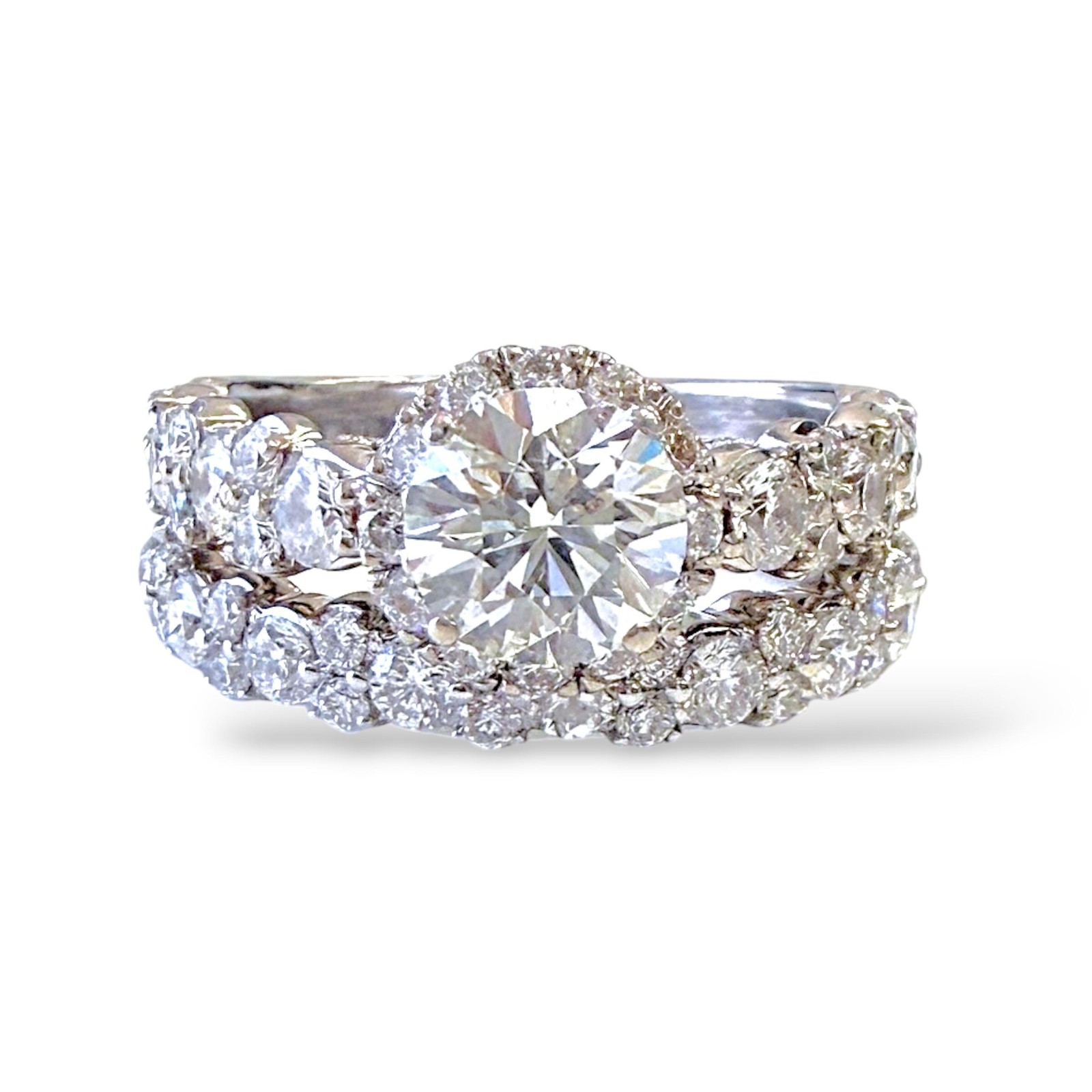 2.61 cttw. White Diamond Neil Lane Engagement Set in 14k White Gold 6.80g.