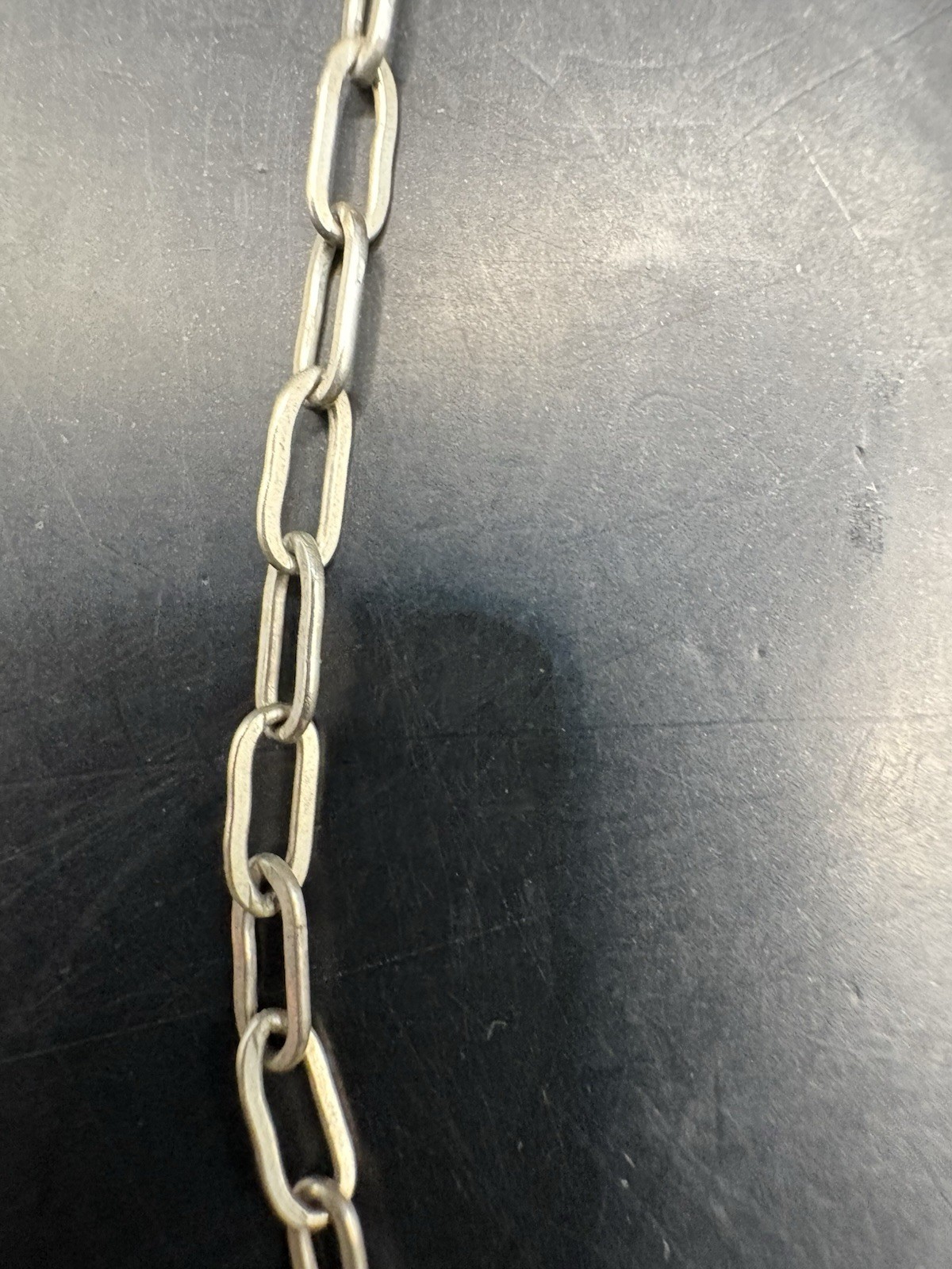 Vintage 20” Sterling Silver Paperclip Link Chain Necklace Estate 925