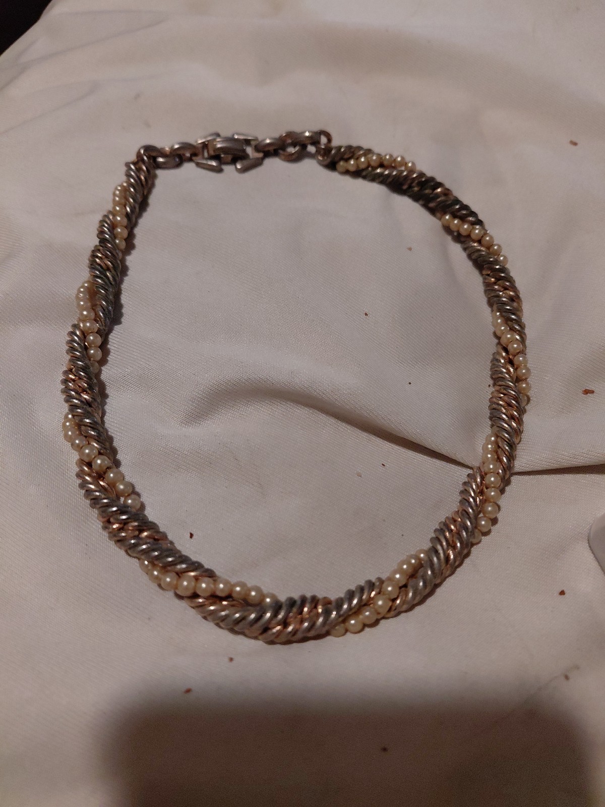 Vintage Barclay Signed Twist MULTI-STRAND Choker Pearl