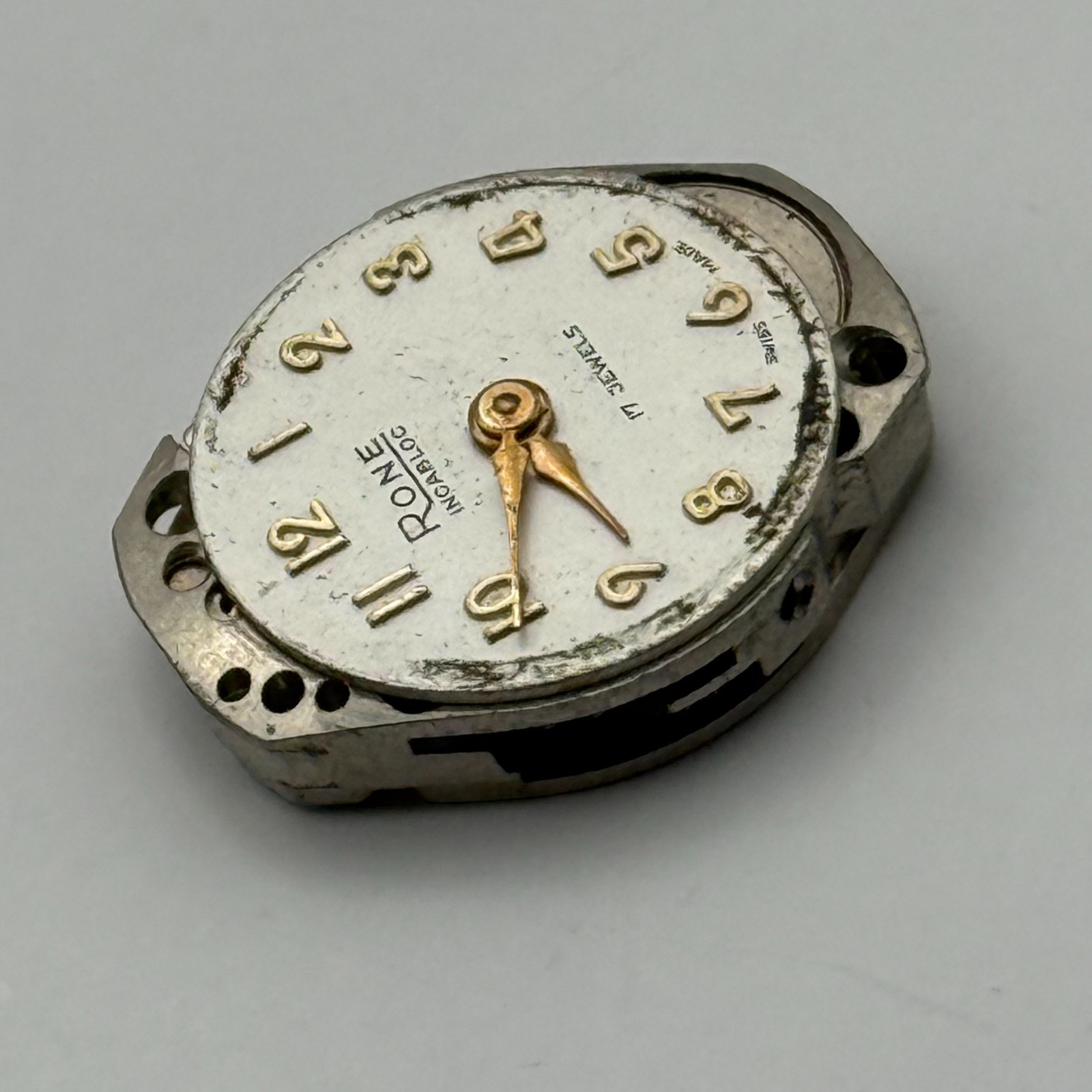 FHF 69-21 Watch Movement Rone 17 Jewels Swiss Manual Wind Parts Repair 15.3mm