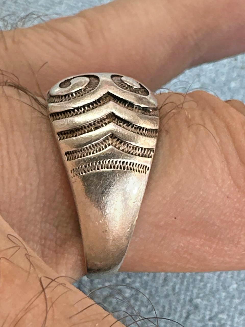 Vintage Soviet 925 Silver Swirl Dome Statement Ring Size 10.5-11 6.00g⁠-287