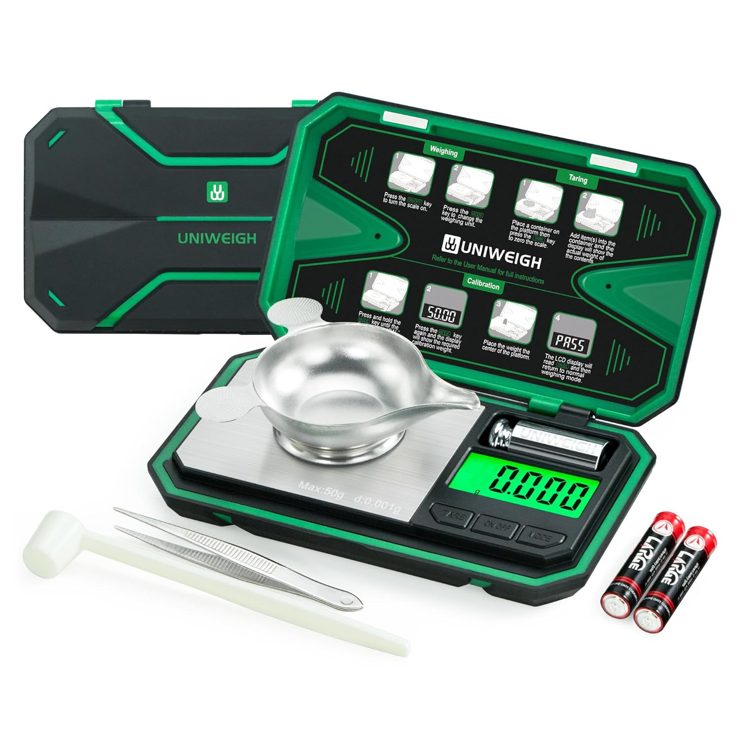 Milligram Scale Precision 0.001G/50G, Digital Jewelry Scale for Powder,Coins,Gol