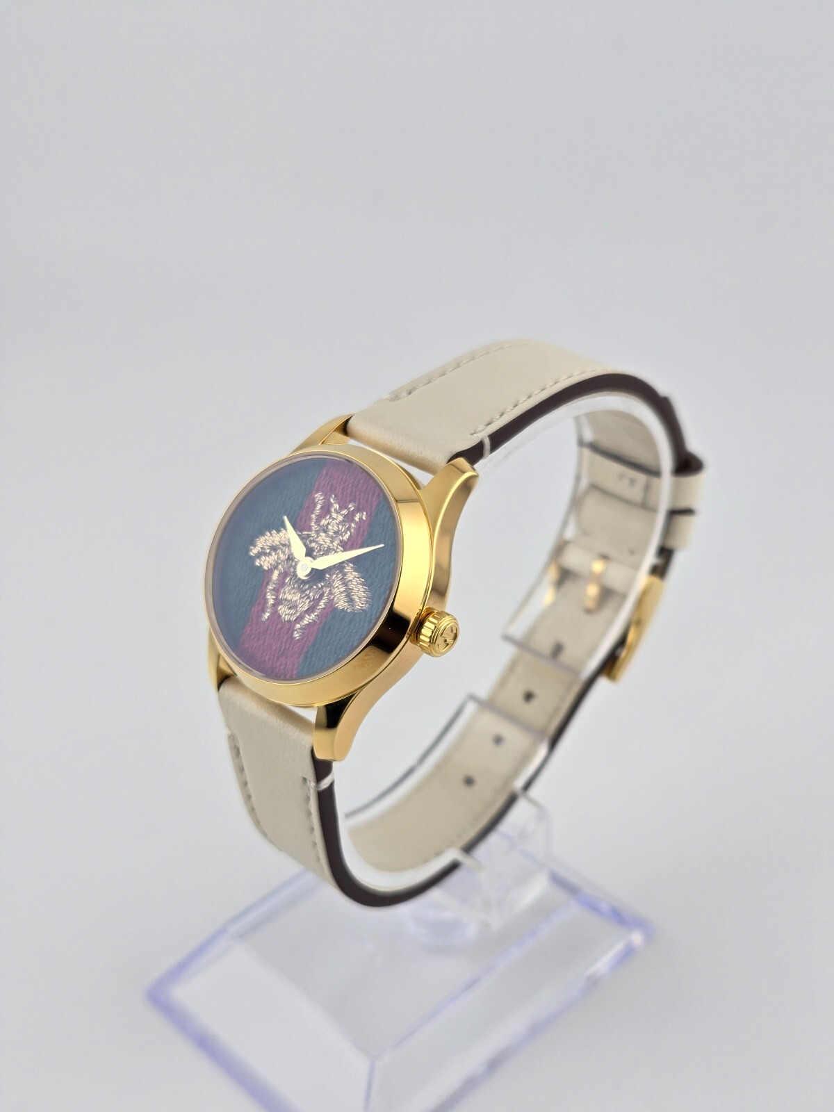 Gucci G-Timeless Women’s Bee Dial Leather Band Watch – YA1265009 ($1100 MSRP)