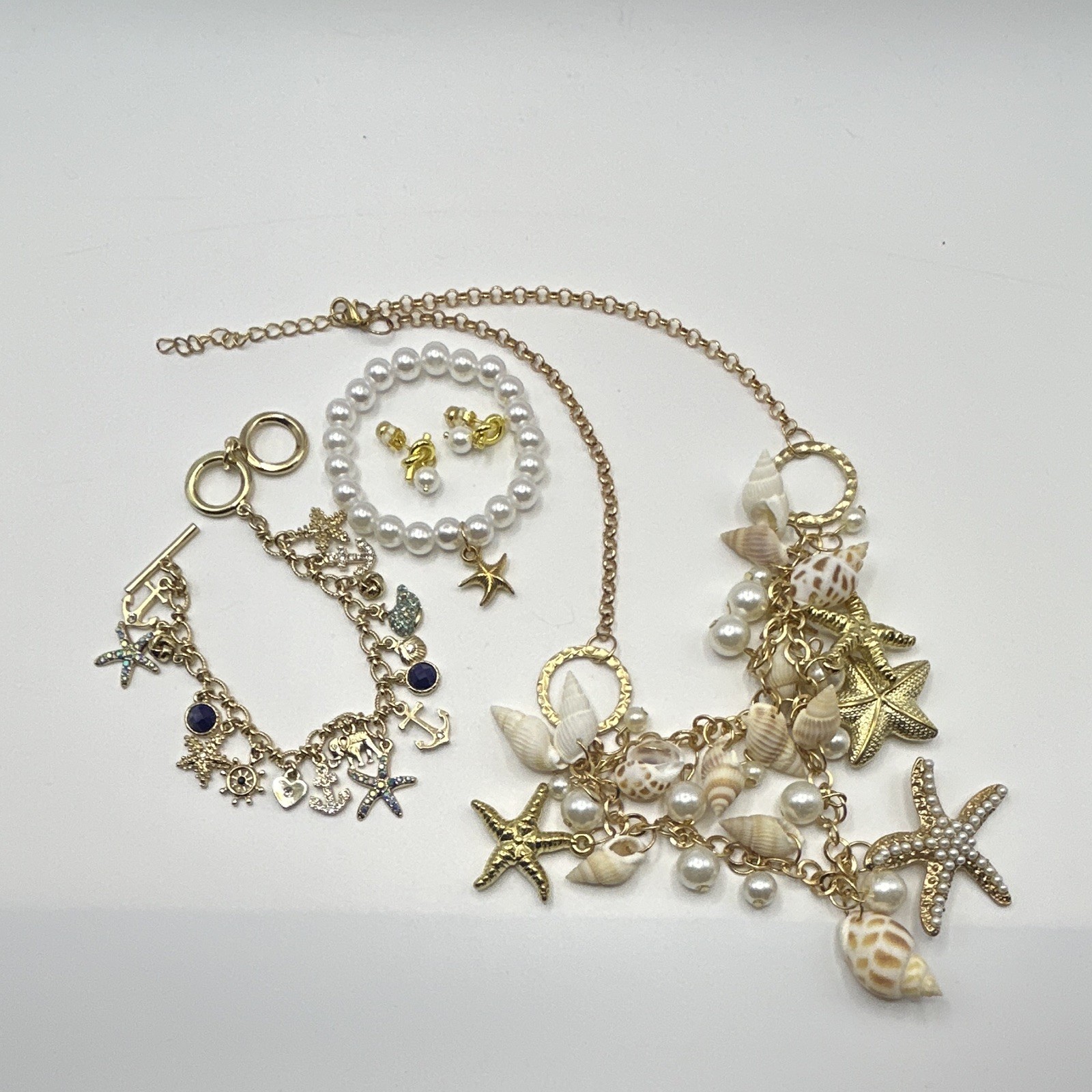 Nautical Jewelry Set Necklace Earrings Bracelet Lot