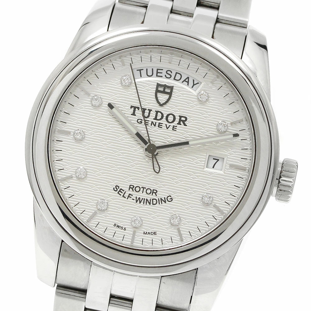 TUDOR Glamour Date Day 56000 Silver Automatic SS Grammer Dateday Men’s Watch