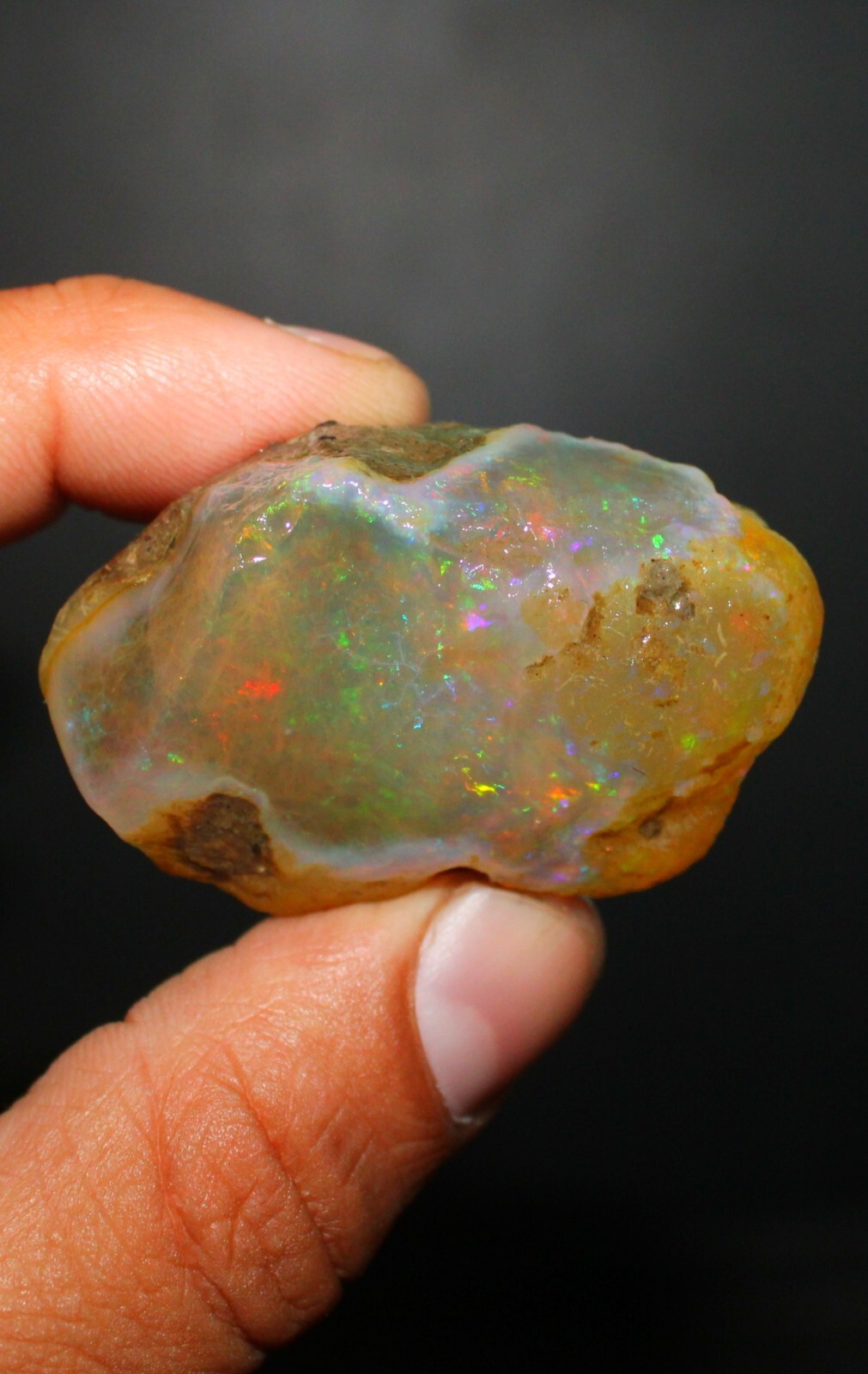 172.55 Ct AAA Natural Ethiopian Opal Rough Loose Gemstone, Welo Fire Opal Specim