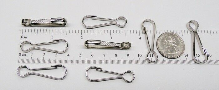 6 Strong LARGE SILVER LANYARD Spring Snap HOOKS 1-5/8″ Long CRAFT Findings Clasp