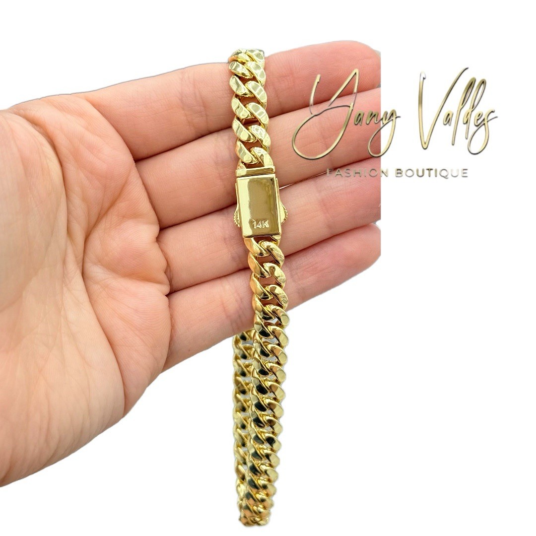 Gold Filled Monaco Anklet 10” 8mm Bold Cuban Link Shine
