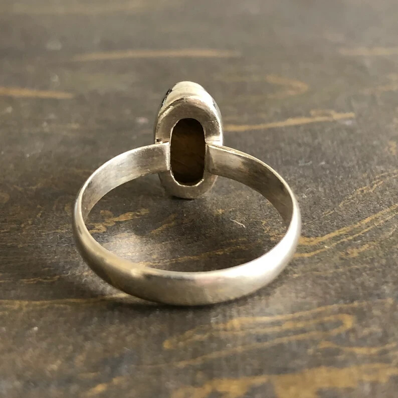 Natural Tiger Eye Ring Women’s Ring 925 Sterling Silver Boho Ring Gift for Her