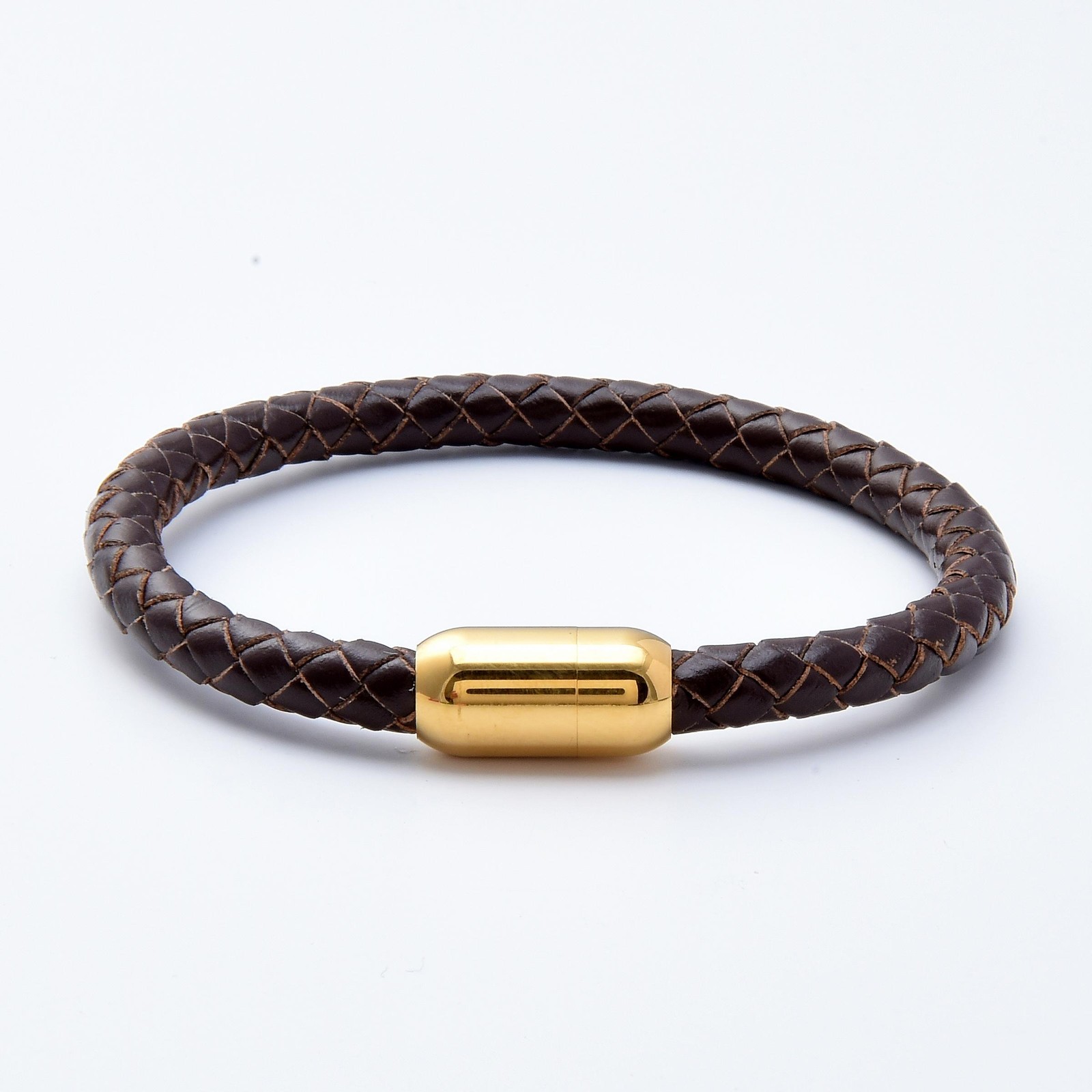 Simple Classic Leather Rope Chain Charm Bracelet Stainless Steel Unisex Jewelry