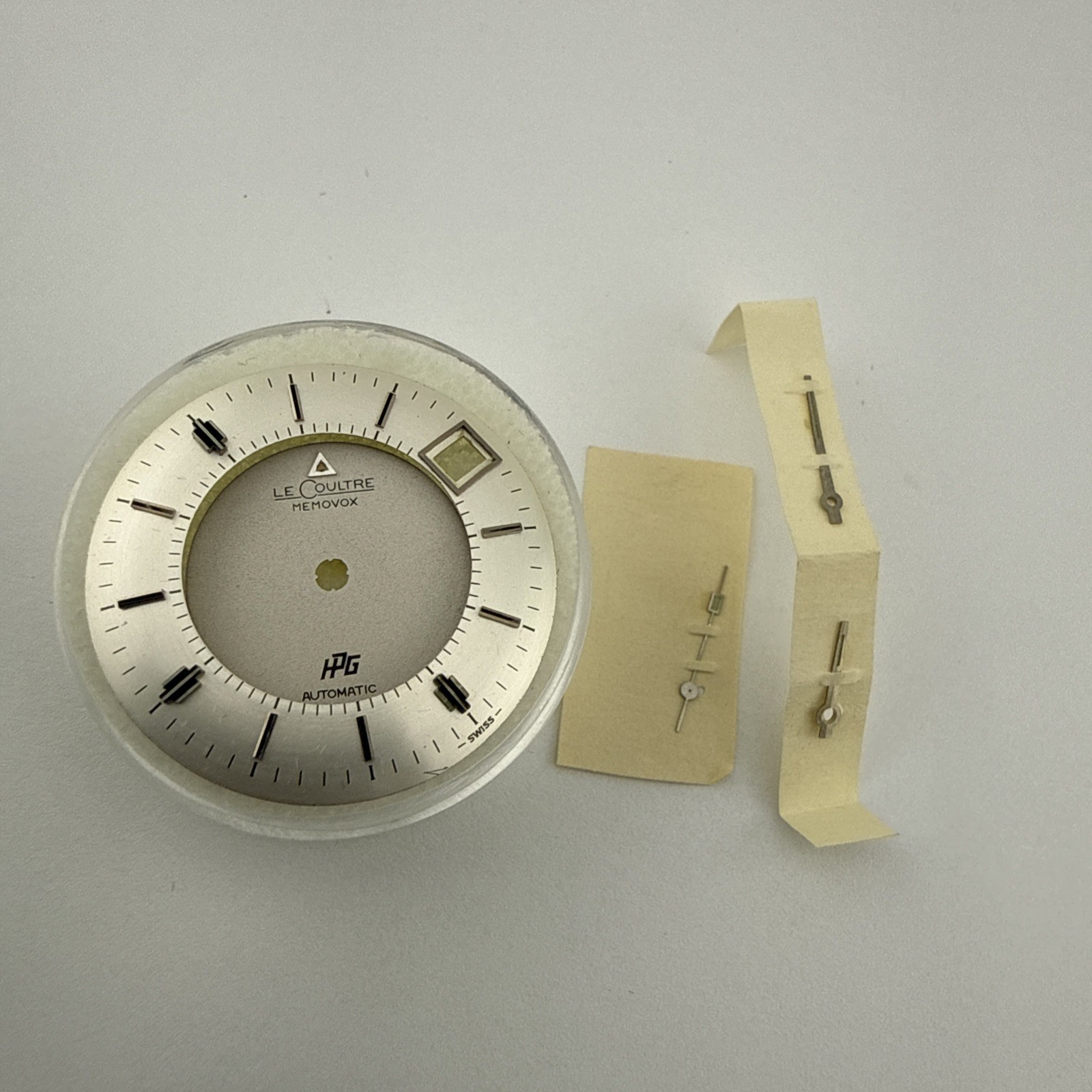 LeCoultre Date Memovox HPG Automatic Watch Dial 29.5mm Silver Markers W/ Hands