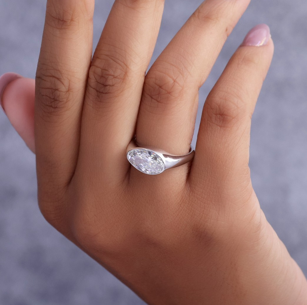 2.40 Ct Lab Grown Diamond Solitaire Engagement Ring Sterling Silver Fancy Cut
