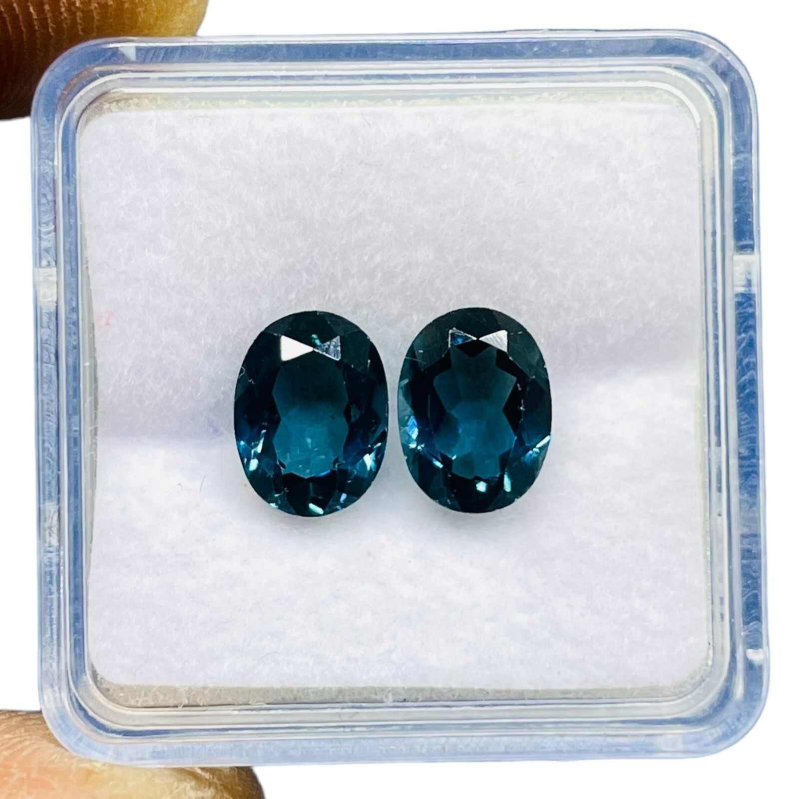 2 Pcs Natural London Blue Topaz Pair 8x6mm Oval Cut Loose Gemstones Lot 3.50 Cts