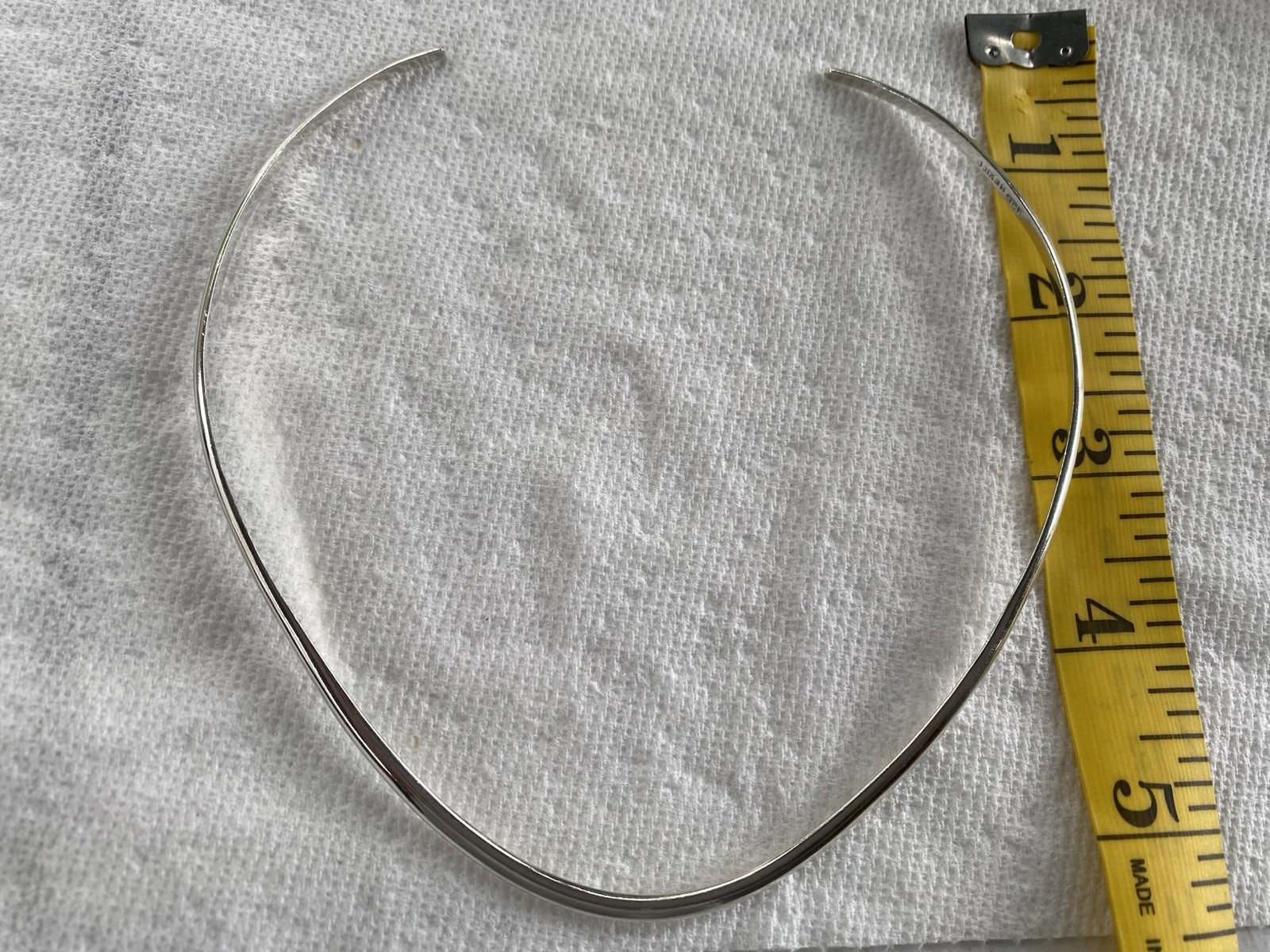 925 Sterling Silver V Shape Collar Choker Necklace Minimalist from Mexico