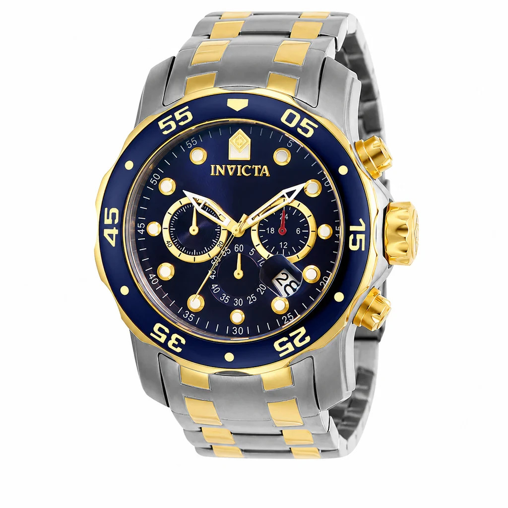 Invicta Pro Diver SCUBA 48mm Stainless Steel Case with Two Tone Silver/Gold…