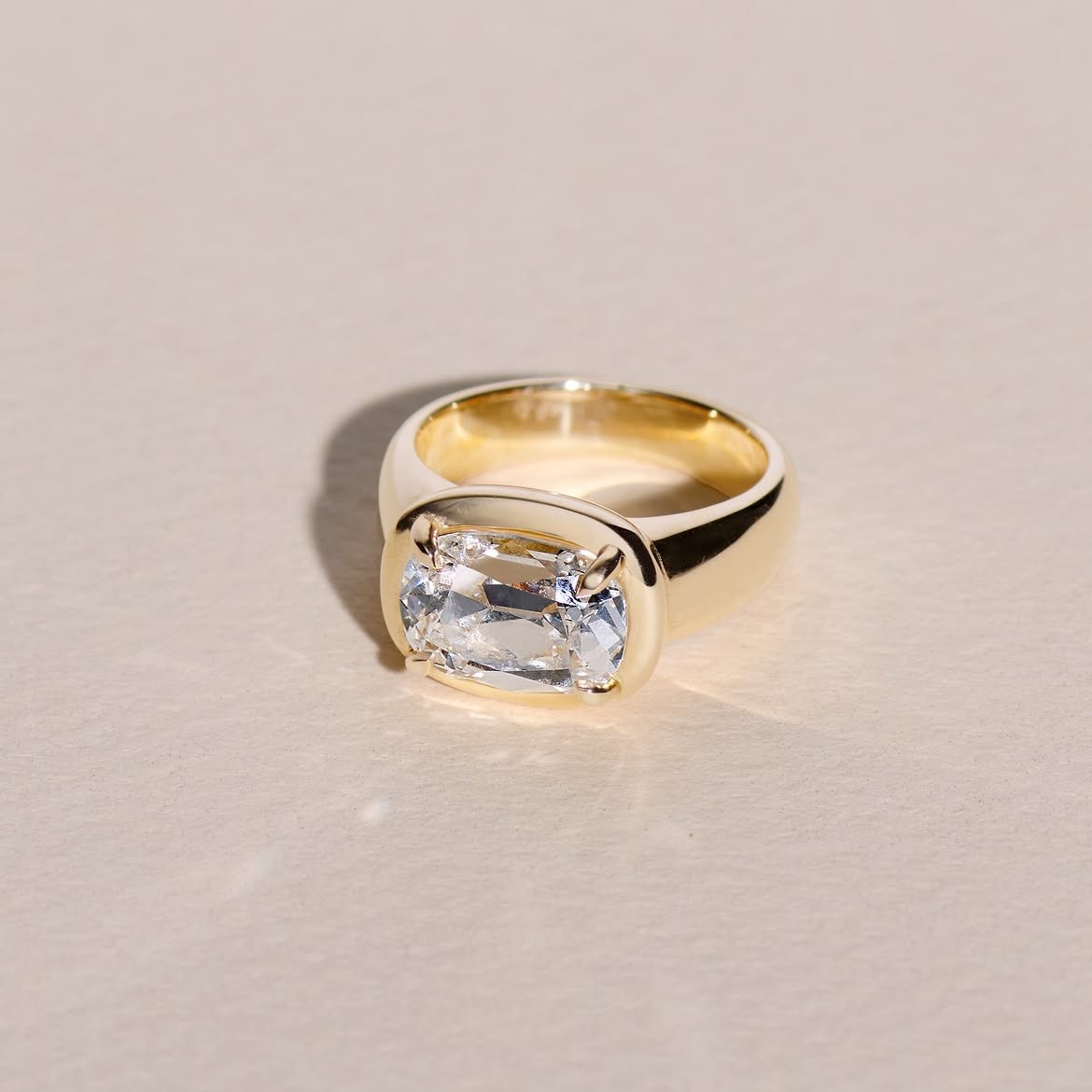 3.59 Ct Oval Cut Diamond Bezel Solitaire Engagement Ring Solid 18K Yellow Gold