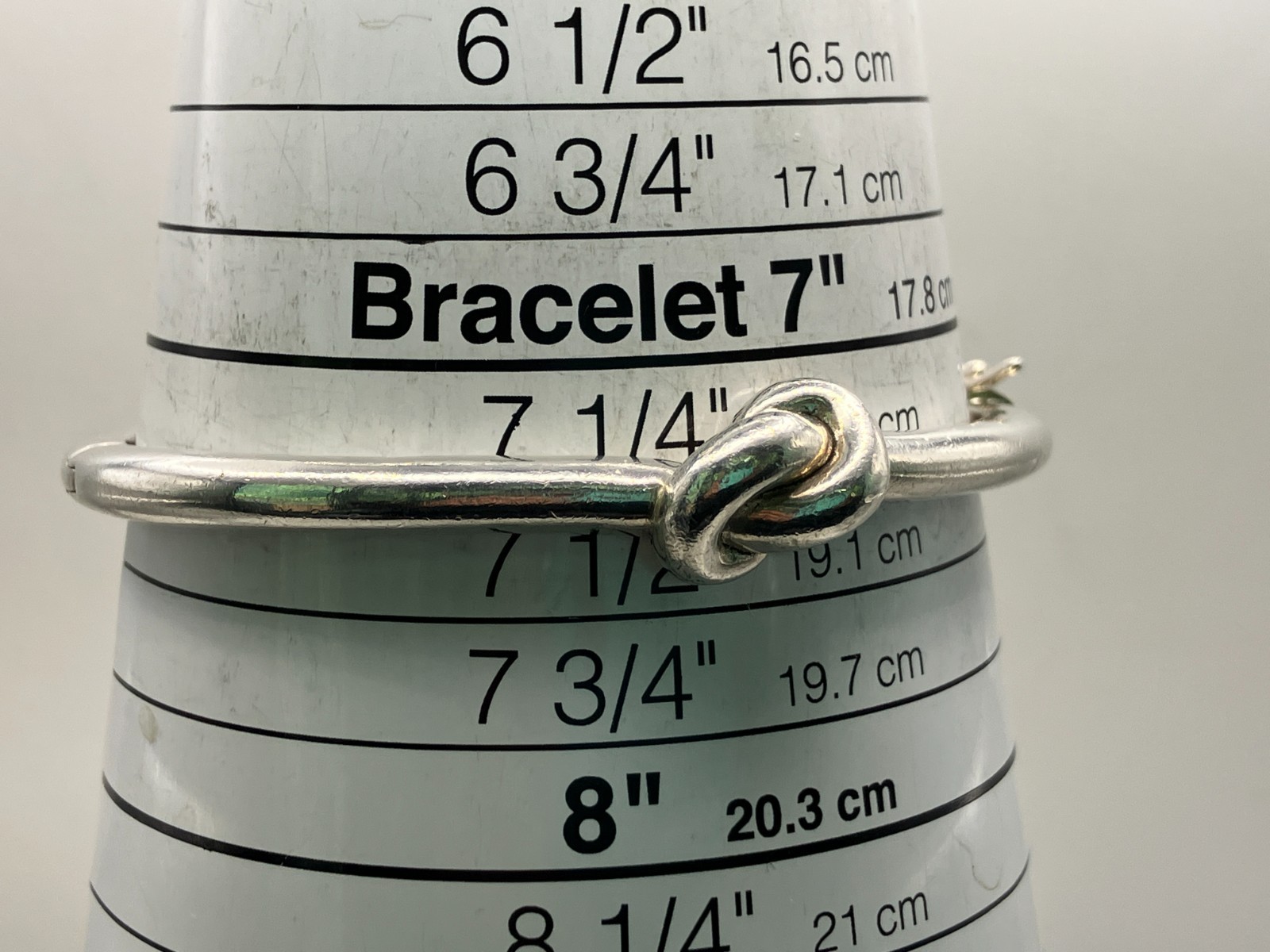 Sterling Silver Heavy Love Knot Hinged Bangle with Magnetic Closure Safety Latch