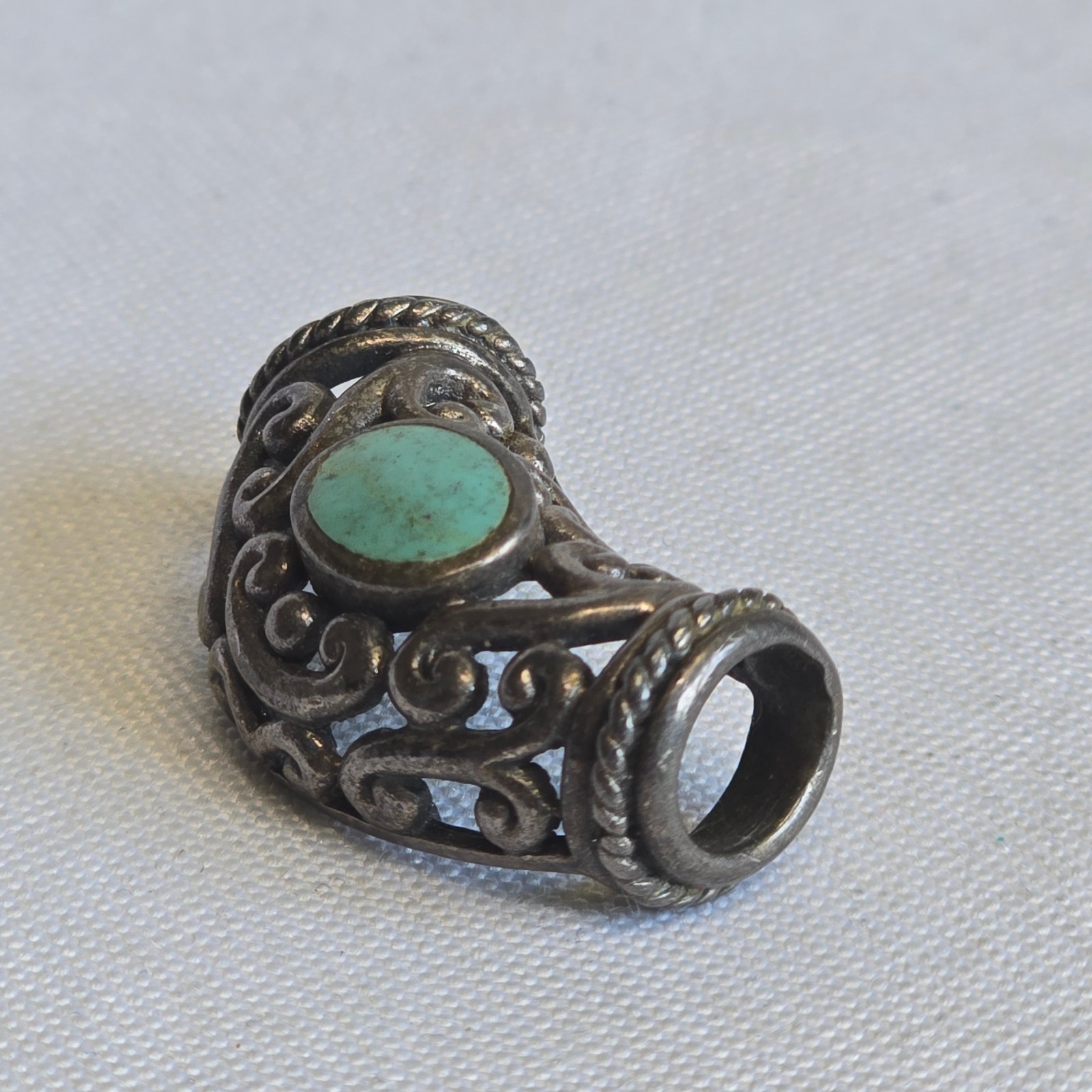 Sterling Silver Slider Charm 8.05g Fine Jewelry Turquoise look *READ*