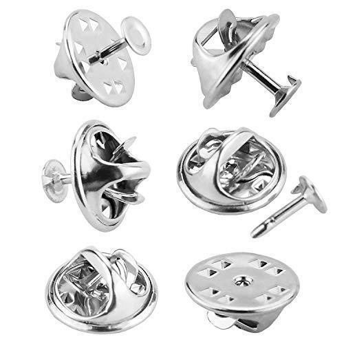 120 Pairs Butterfly Clutch Tie Tacks Pin Back Replacement with 8mm Length Blank