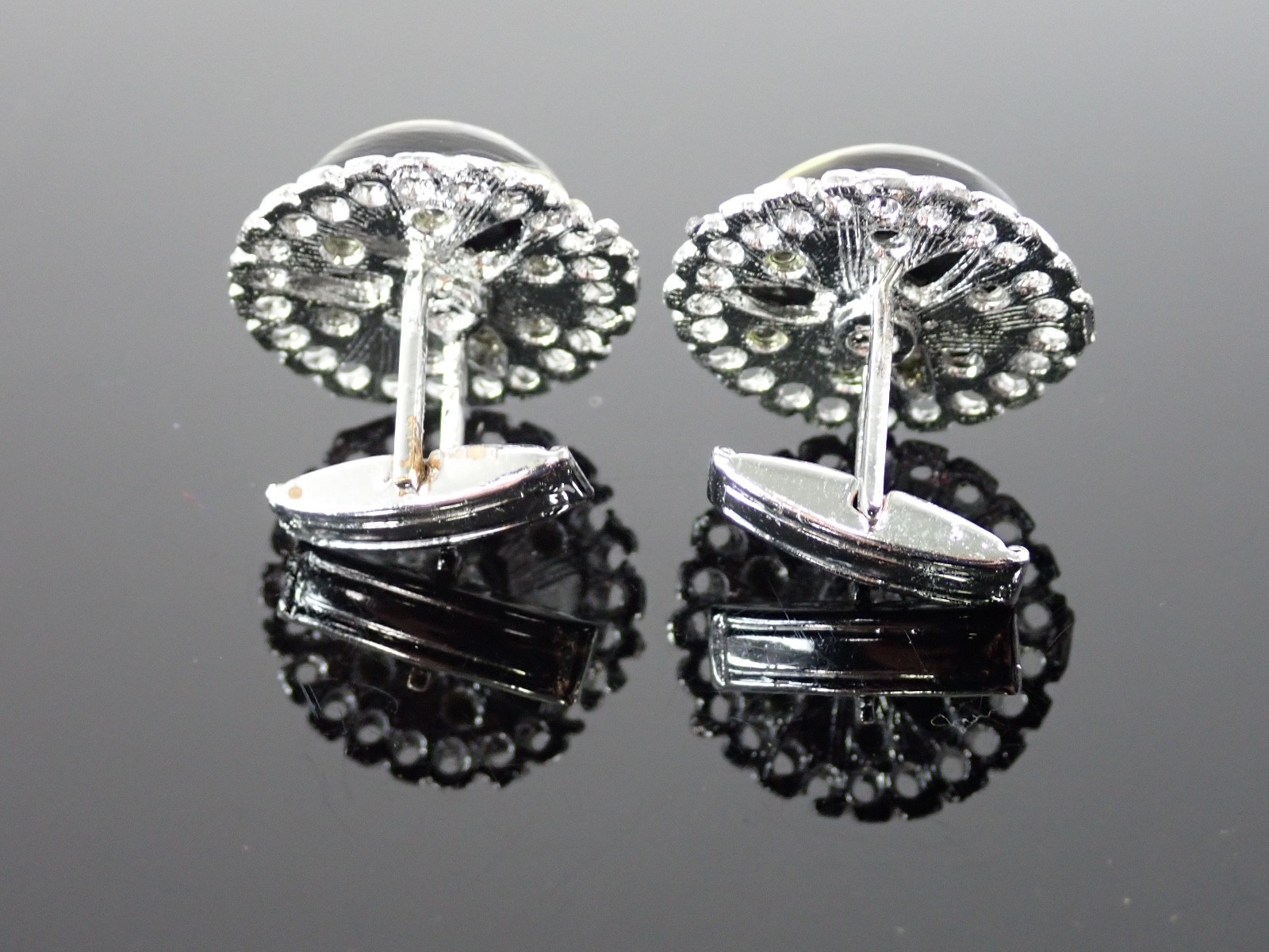 Vintage Dice Cufflinks Black Ivory Resin Casino Gambling Vegas Novelty Style