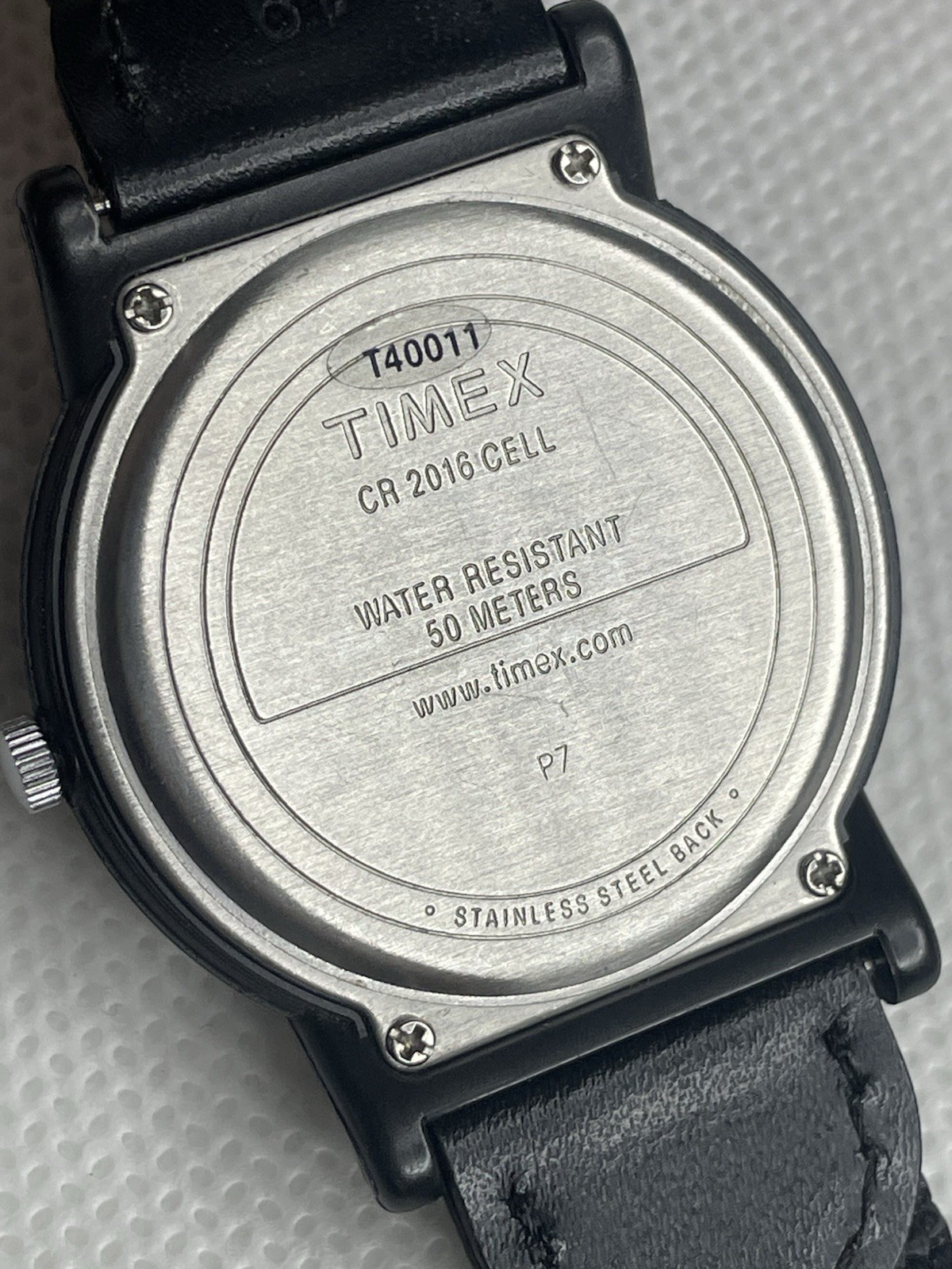 Timex Expedition Camper Watch T40011 Military Style Indiglo Black Leather Fabric