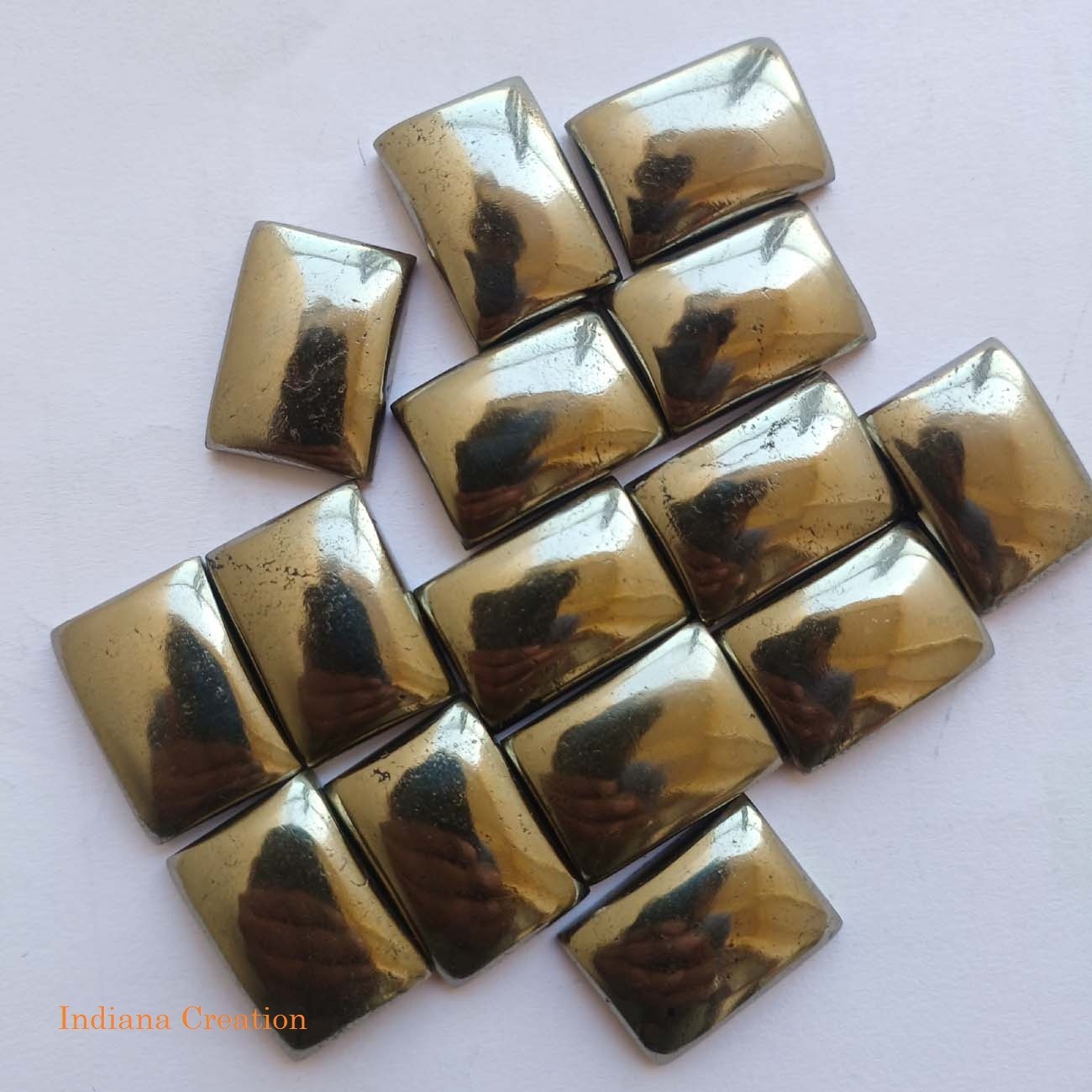 Natural Pyrite Rectangle Cabochon 6x8mm To 20x25mm Loose Gemstone