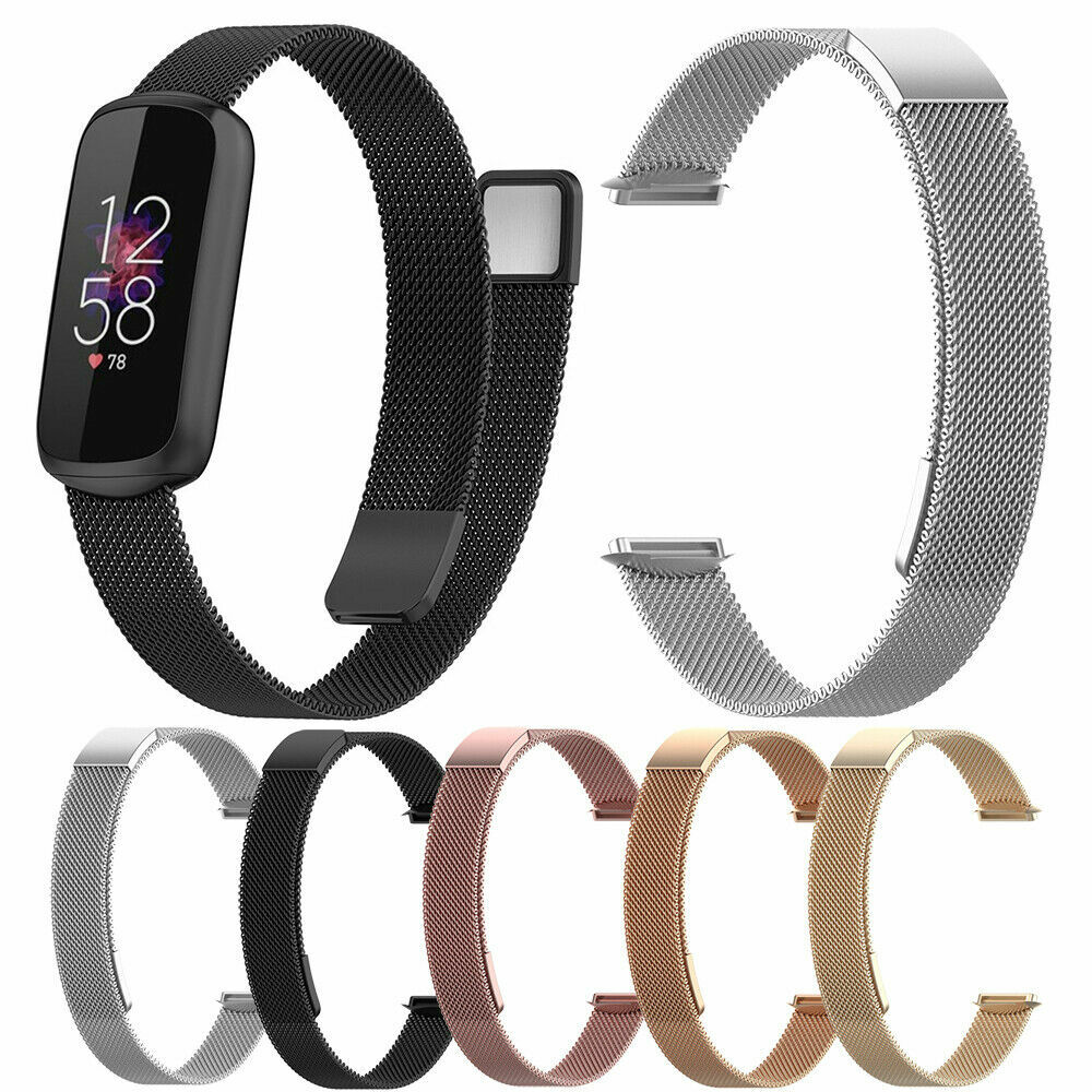 Magnetic Metal Milanese Watch Band Bracelet Strap Replacement For Fitbit Luxe