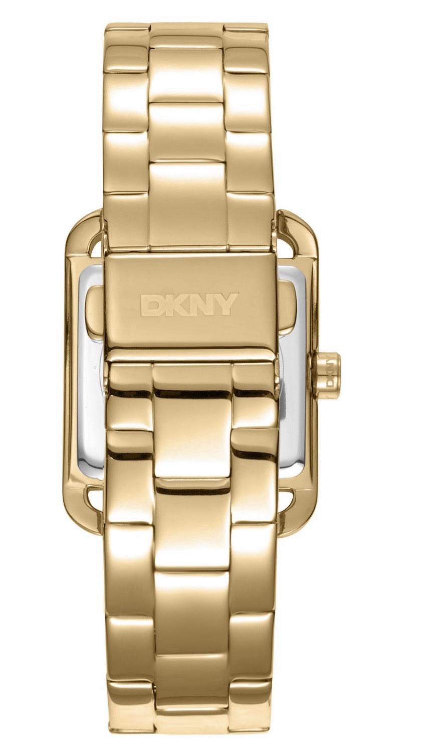 DKNY Ladies Westside Gold Tone Glitz Wrist Watch W/Box MSRP $199. NIB