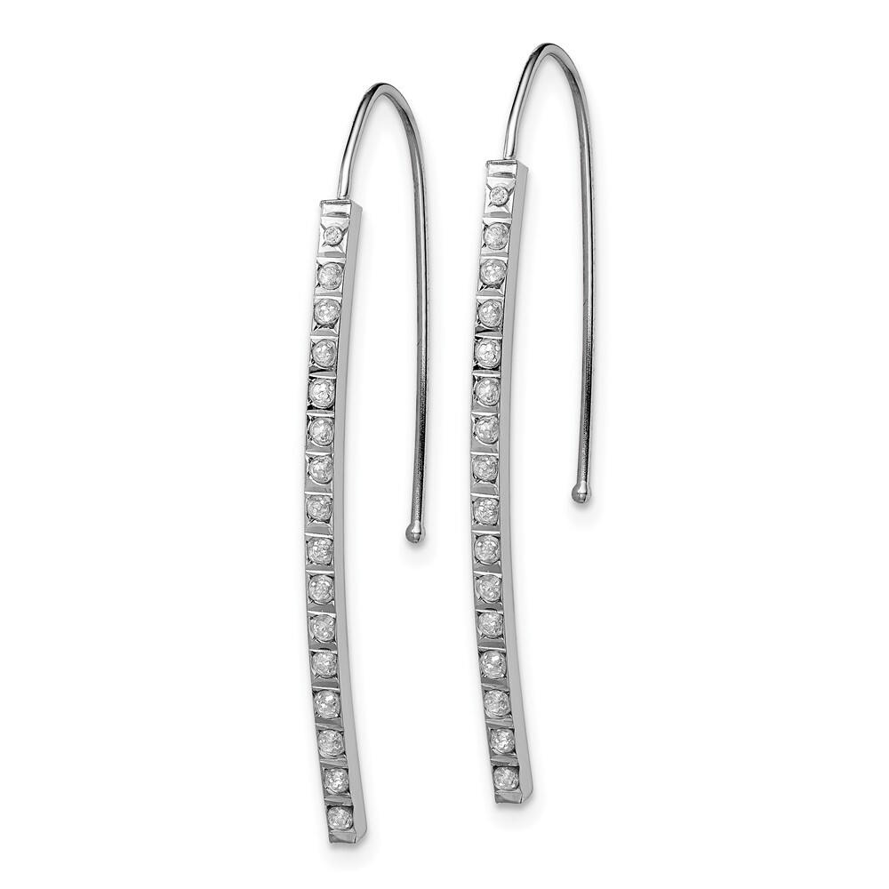 35.4mm 14K White Gold Diamond Fascination Earrings