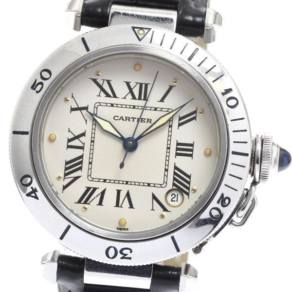 Cartier Pasha C W3100255 35mm SS Beige Dial Automatic Date Watch #C7446
