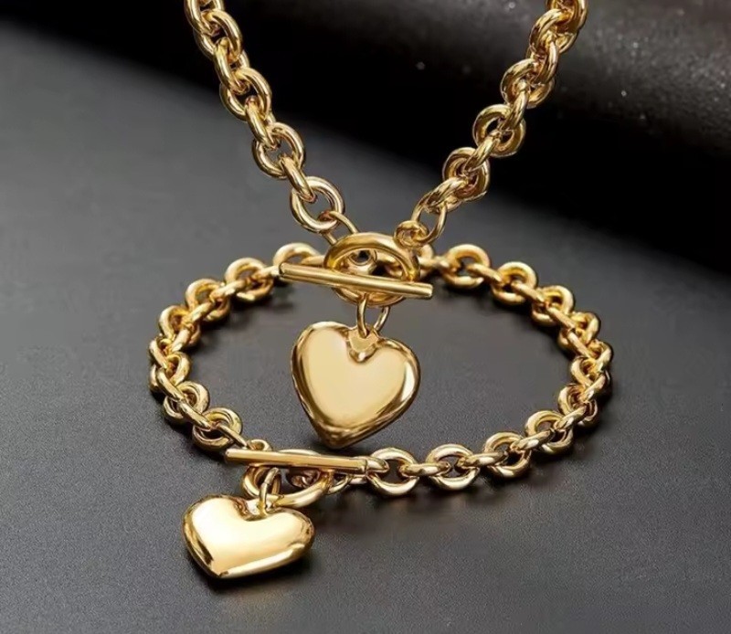 Minimalist Jewelry Set Necklace Bracelet Stainless Steel For Women JEWELRY GIFT