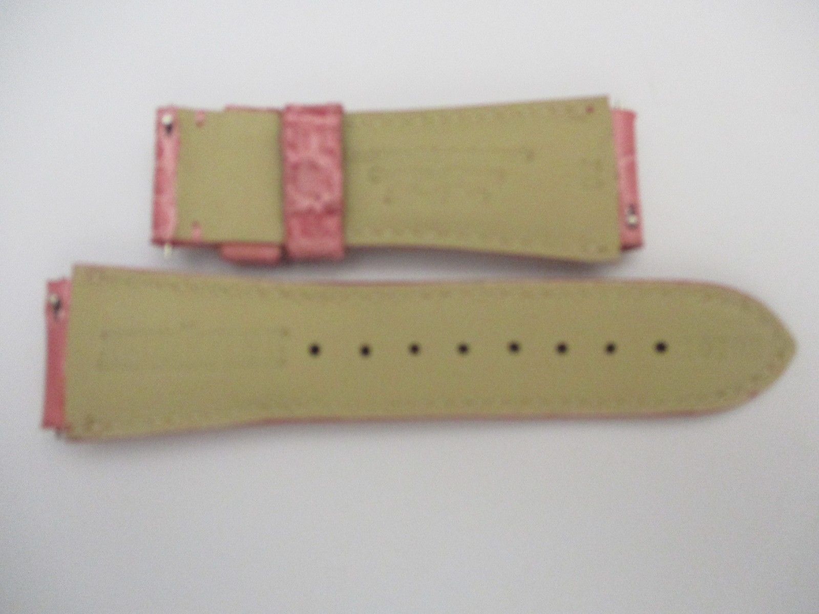 KRIEGER 1020S 20mm Lug-Ends Pink Alligator Leather Watch Straps 110+70mm & Pins