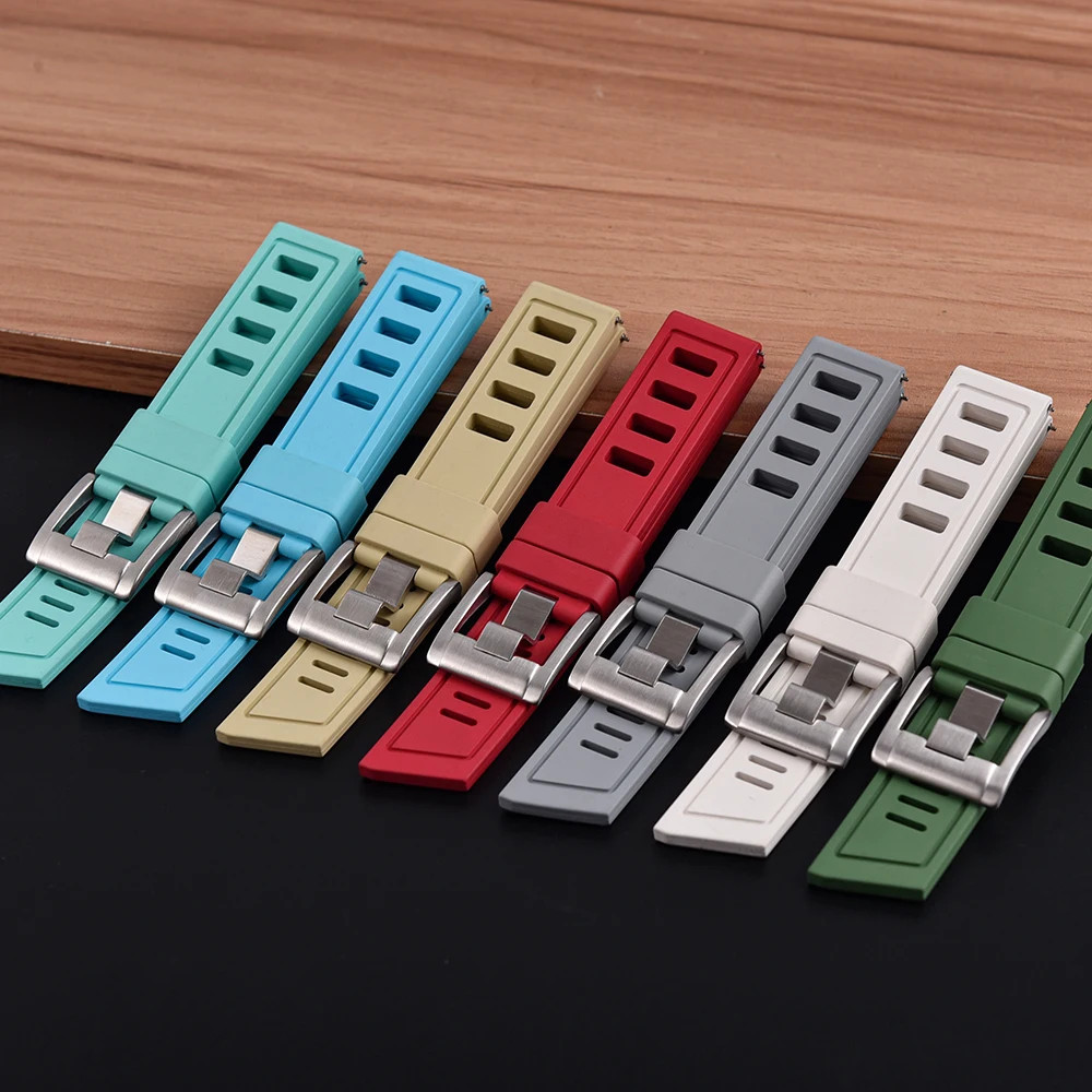FKM Rubber Watch Strap Quick Release Waterproof Diving Watches Band 20mm/22mm